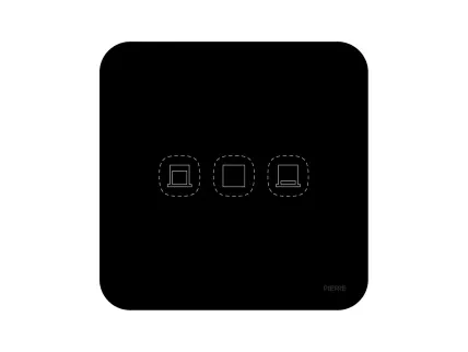 Curved Series 1 Gang Blind/Curtain Switch - Black (L+N)