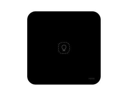 Curved Series 1 Gang Light Switch - Black (no Neutral)