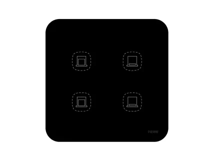 Curved Series 2 Gang Blind/Curtain Switch - Black (L+N)