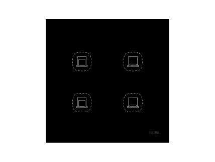 Flat Series 2 Gang Blind/Curtain Switch - Black (L+N)