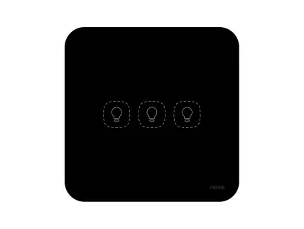 Curved Series 3 Gang Light Switch - Black (no Neutral)