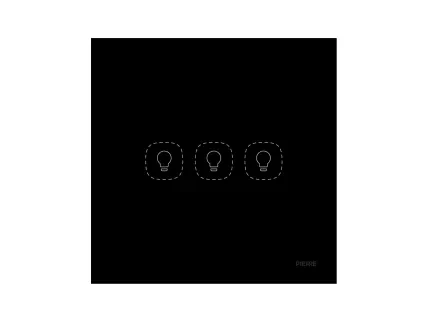 Flat Series 3 Gang Light Switch - Black (no Neutral)