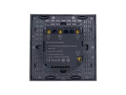 Flat Series 1 Gang High Consumer Switch - Black (L+N)