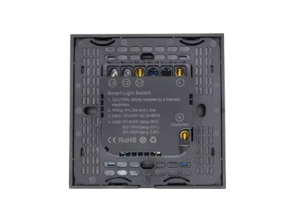 Flat Series 1 Gang Light Switch - Black (no Neutral)