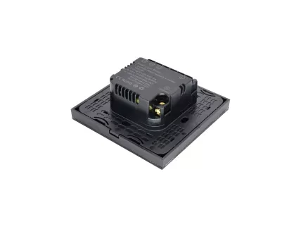 Flat Series 1 Gang Light Switch - Black (no Neutral)