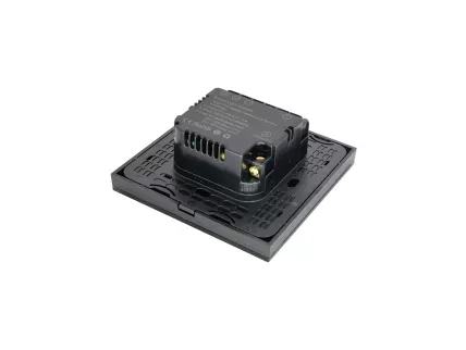 Flat Series 2 Gang Light Switch - Black (no Neutral)