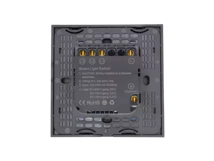 Flat Series 3 Gang Light Switch - Black (no Neutral)