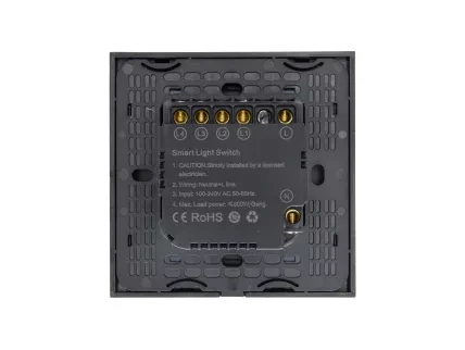 Flat Series 4 Gang Light Switch - Black (L+N)