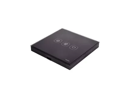 Flat Series 3 Gang Wireless Scene Switch - Black (BATT)