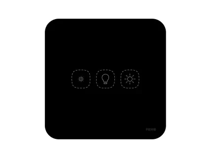 Curved Series 1 Gang Dimmer Switch - Black (L+N)