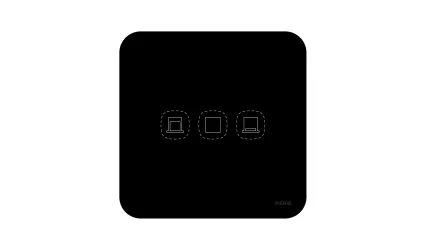 Curved Series 1 Gang Blind/Curtain Switch - Black (L+N)