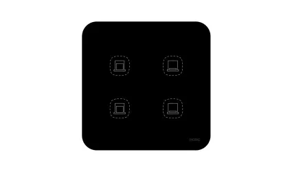 Curved Series 2 Gang Blind/Curtain Switch - Black (L+N)