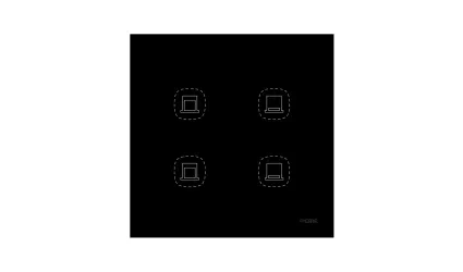 Flat Series 2 Gang Blind/Curtain Switch - Black (L+N)