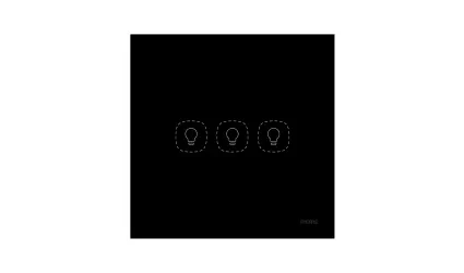 Flat Series 3 Gang Light Switch - Black (no Neutral)