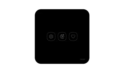 Curved Series 3 Gang Wireless Scene Switch - Black (BATT)