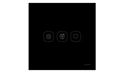 Flat Series 3 Gang Wireless Scene Switch - Black (BATT)