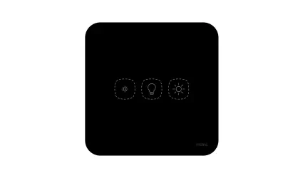 Curved Series 1 Gang Dimmer Switch - Black (L+N)