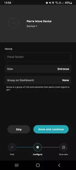 Name, Role, Group for Wave device