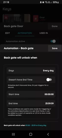 Add New Item - New Time Condition