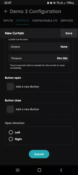 Button Open/Button Close 