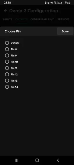 Open/Close Direction - Choose Pin