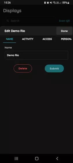 Edit name of the Display