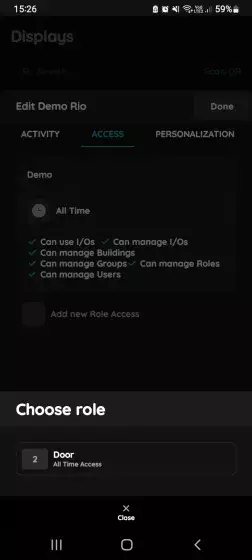 Add new Role Access - Display