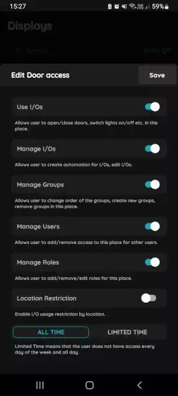 Edit Access - Display