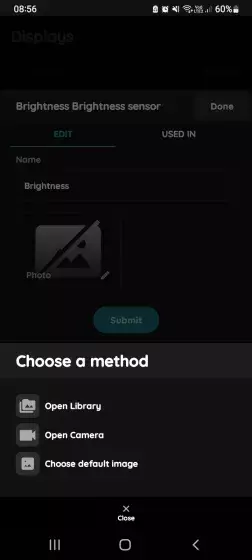 Change photo - sensor/Display