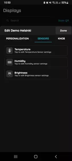 Sensors - PIERRE Display Rio 4"