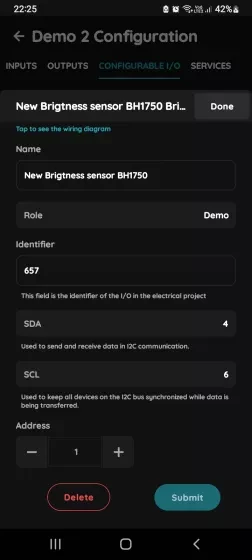 Edit Brightness sensor - BH1750