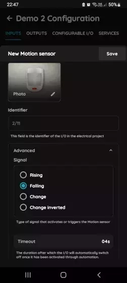 Advanced - Motion sensor