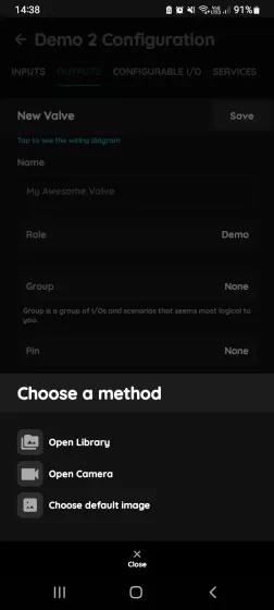 Change photo - Valve in PIERRE Partner app