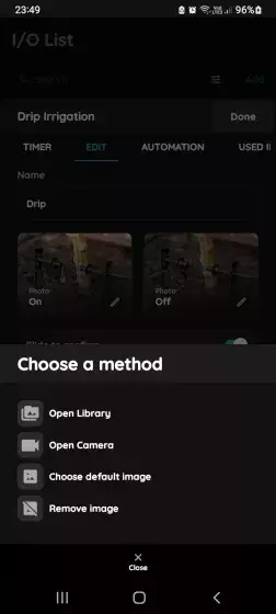 Change a photo - Irrigation