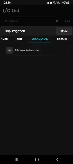 Add new Automation - Irrigation and Rain sensor