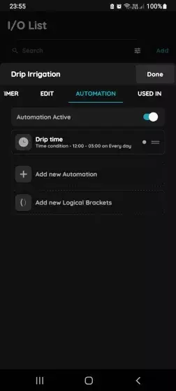 Add new Automation for the Irrigation