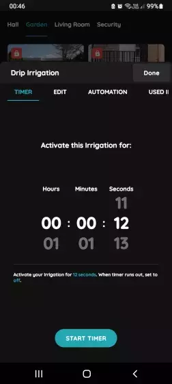 Set Activation for the Irrigation