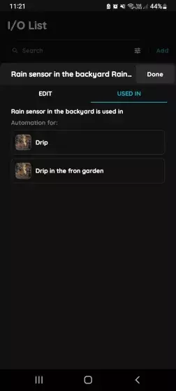 Used in - Rain sensor