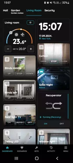 Find Blinds on the Dashboard