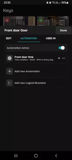 Confirm automation settings - Doors