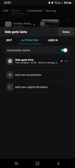 Confirm automation settings - Gate