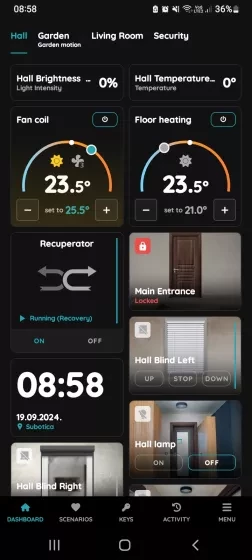 Activity on the taskbar