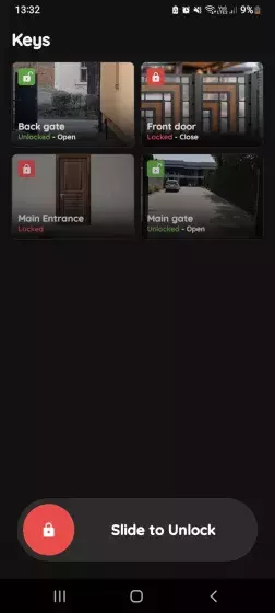 Slide to confirm - Doors