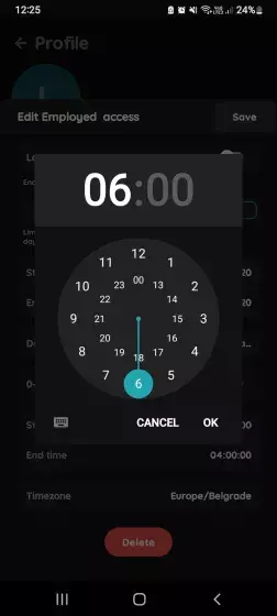 Set Start and End time