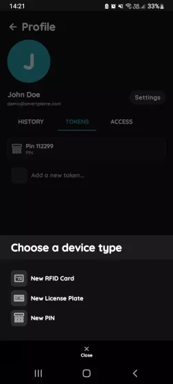 Choose a device type - Your Profile