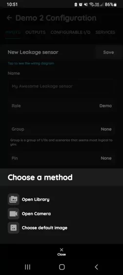 Change photo - Leakage sensor ins PIERRE Partner app