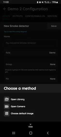 Change photo - Smoke detector in PIERRE Partner application