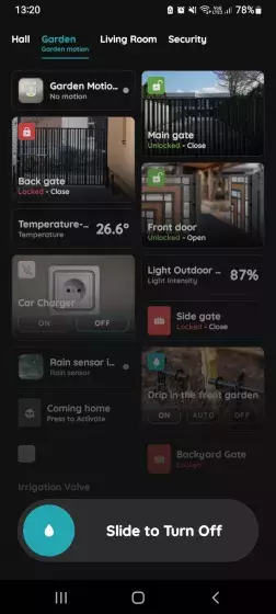 Slide to confirm - Irrigation