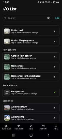 Existing I/O - Rain sensor