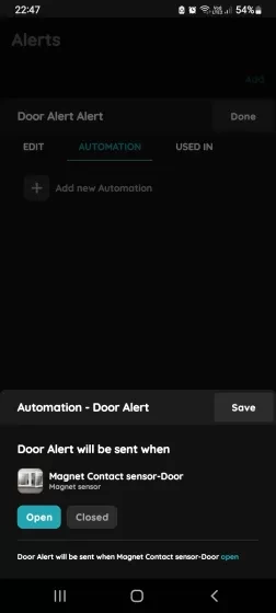 Automation - Alert and Magnet Contact sensor